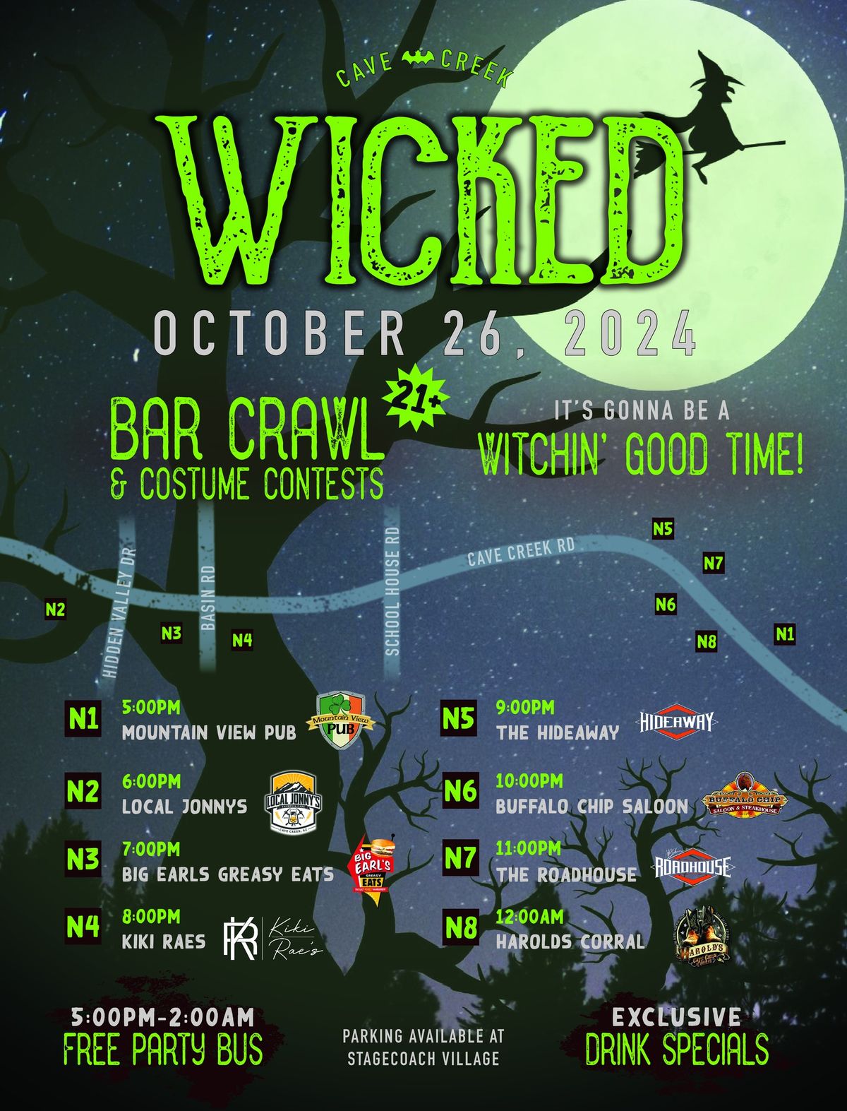 Cave Creek WICKED Bar Crawl \ud83c\udf19\ud83d\udc7b\ud83c\udf83\ud83e\udd87