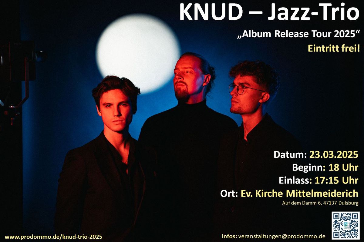 JAZZ-Konzert mit KNUD-Trio in der Ev. Kirche Meiderich - Eintritt frei!