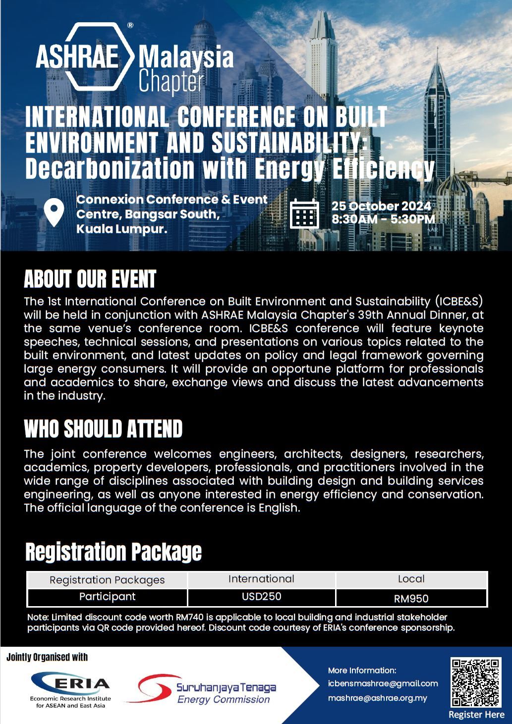 International Conference on Built Environment & Sustainability: Decarbonization with EE