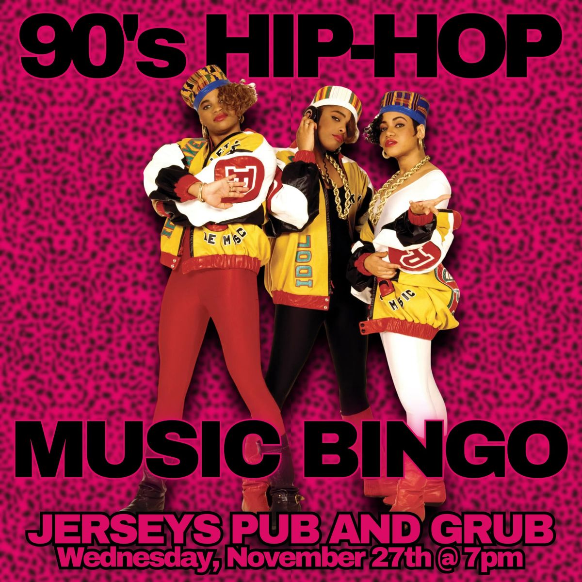 90's Music Bingo (Hip-Hop) @ Jerseys Pub and Grub (Cedar Rapids, IA) \/ Wed Nov 27th @ 7pm