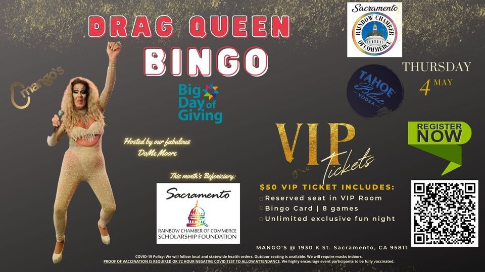 2023 Big Day of Giving Drag Queen Bingo, Mangos Nigth Club Sacramento