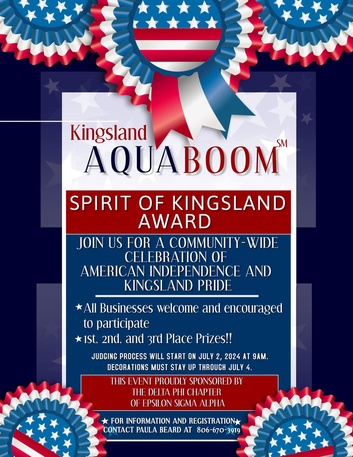 8TH Annual AquaBoom Spirit of Kingsland Award