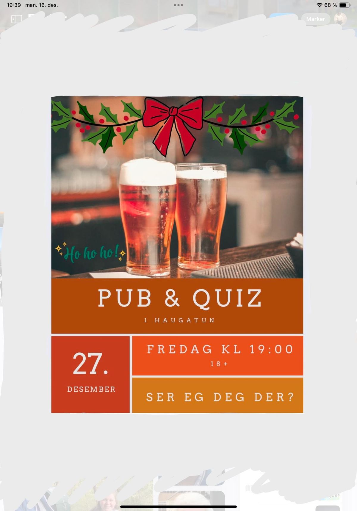 Romjuls pub og quiz