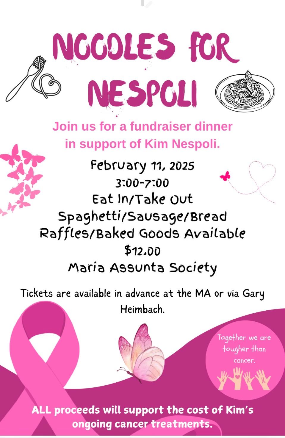 NOODLES FOR NESPOLI Fundraiser Dinner