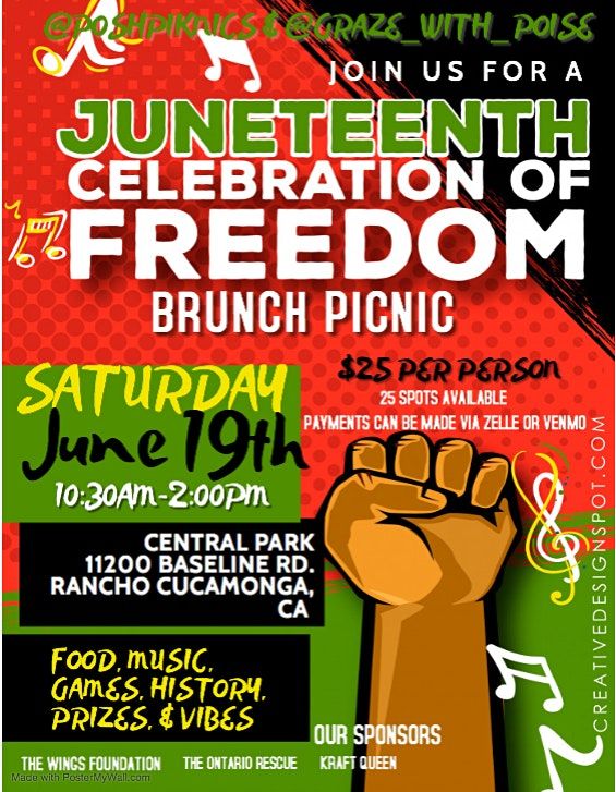 Juneteenth Picnic Brunch, Central Park, Rancho Cucamonga, 19 June 2021