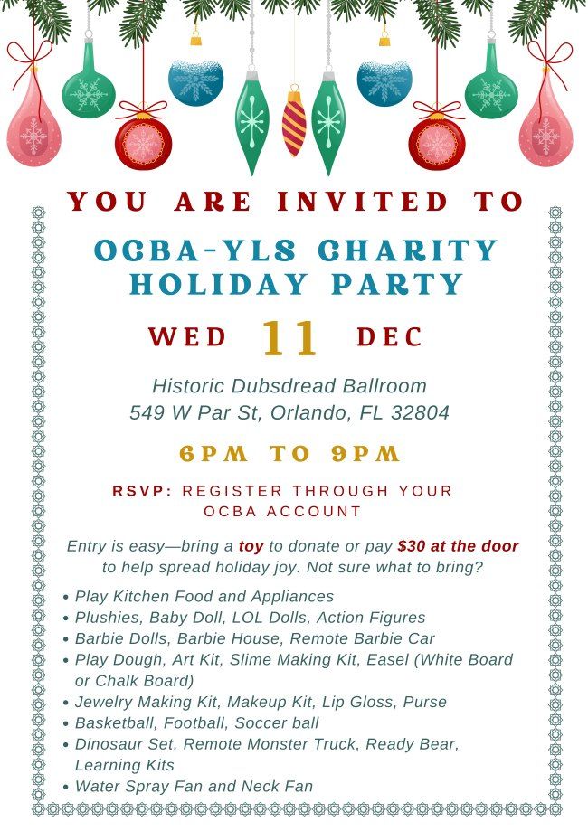 OCBA YLS Holiday Party at Dubsdread (YLS Only)