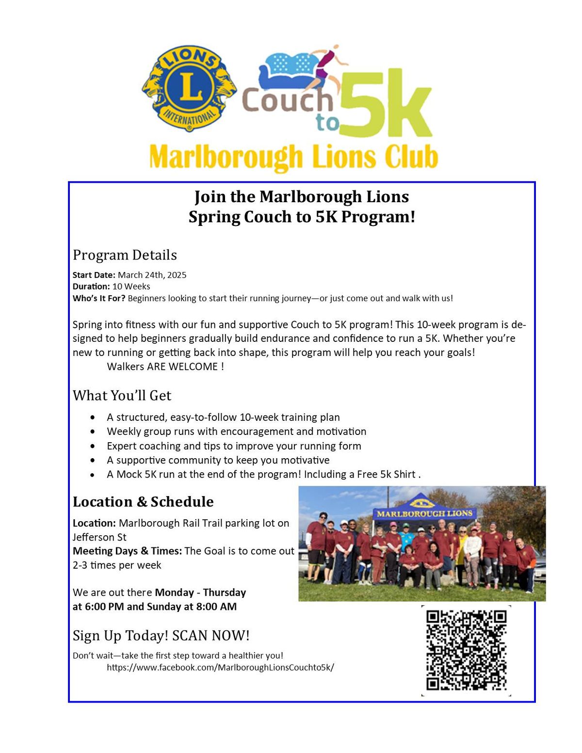 Marlborough Lions Couch to 5K - Spring 2025