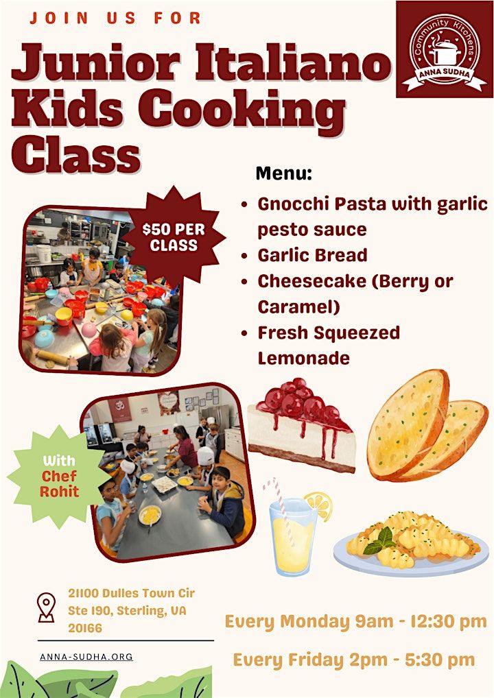 Junior Italiano Kids Cooking Classes