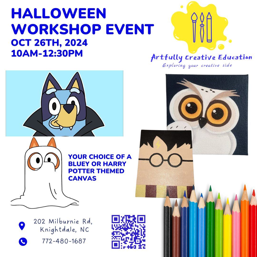 Halloween Workshop: Bluey or Harry Potter Themed Canvas