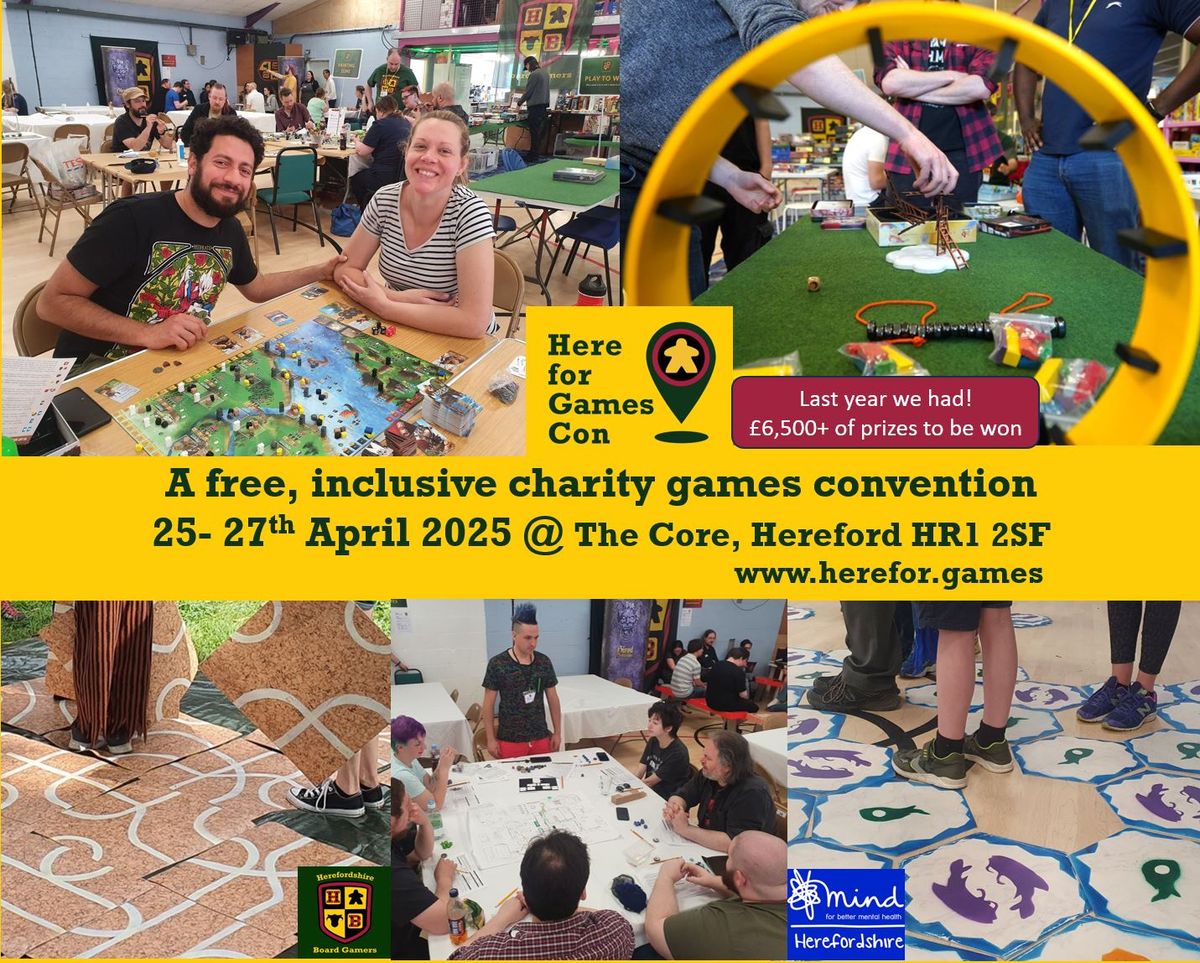 Here For Games Con: A free inclusive charity games convention (Herefordshire Mind)