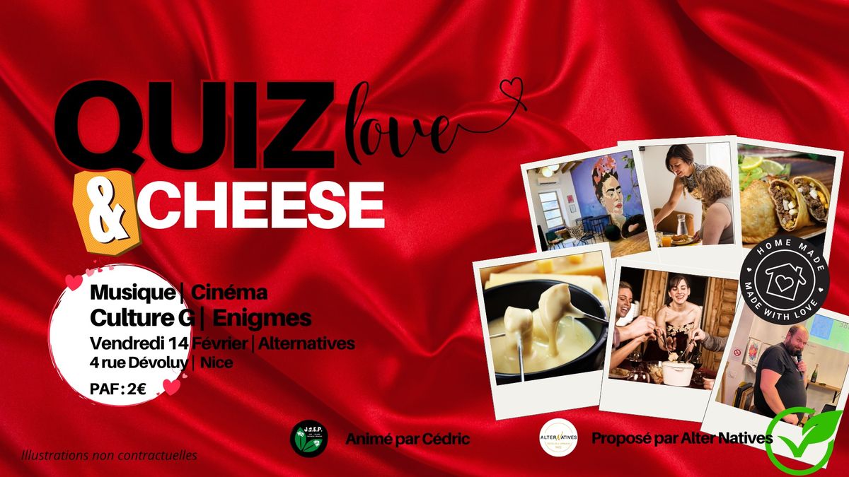 Soir\u00e9e QUIZ LOVE & CHEESE chez Alter Natives