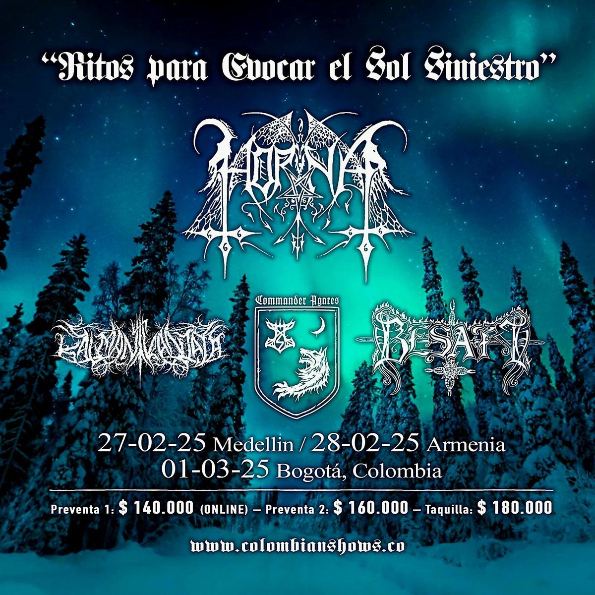 HORNA + KALMANKANTAJA + COMMANDER AGARES + BESATT en Colombia