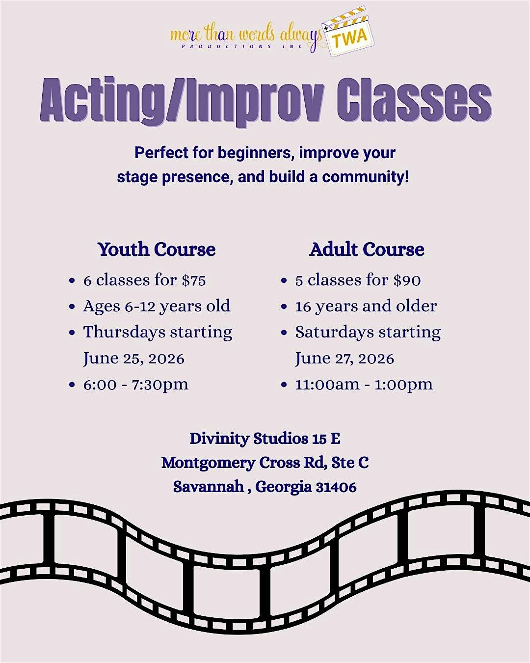 Youth &  Adult Acting and Improv Classes