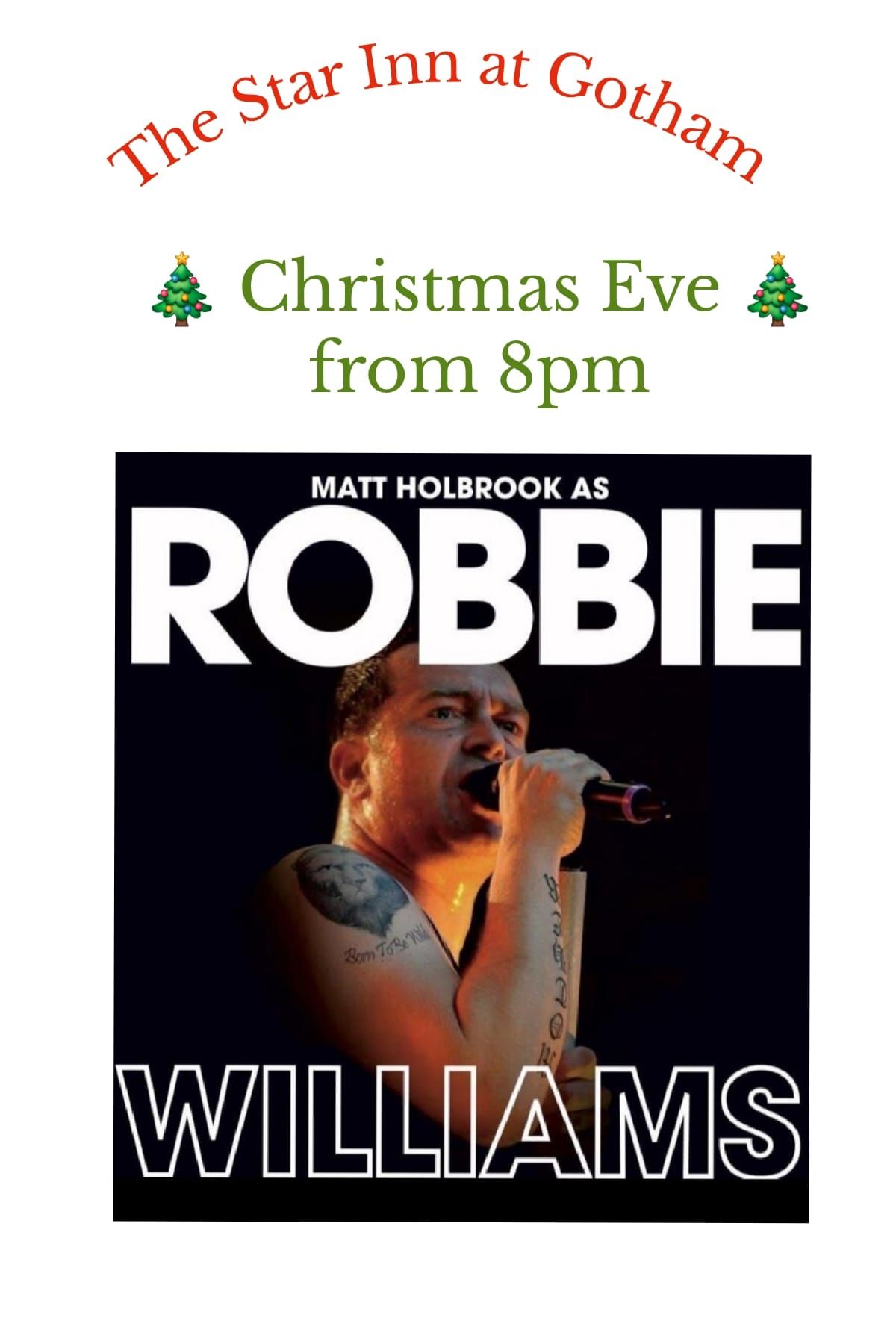 Christmas Eve party with a great tribute to Robbie Williams and Take That