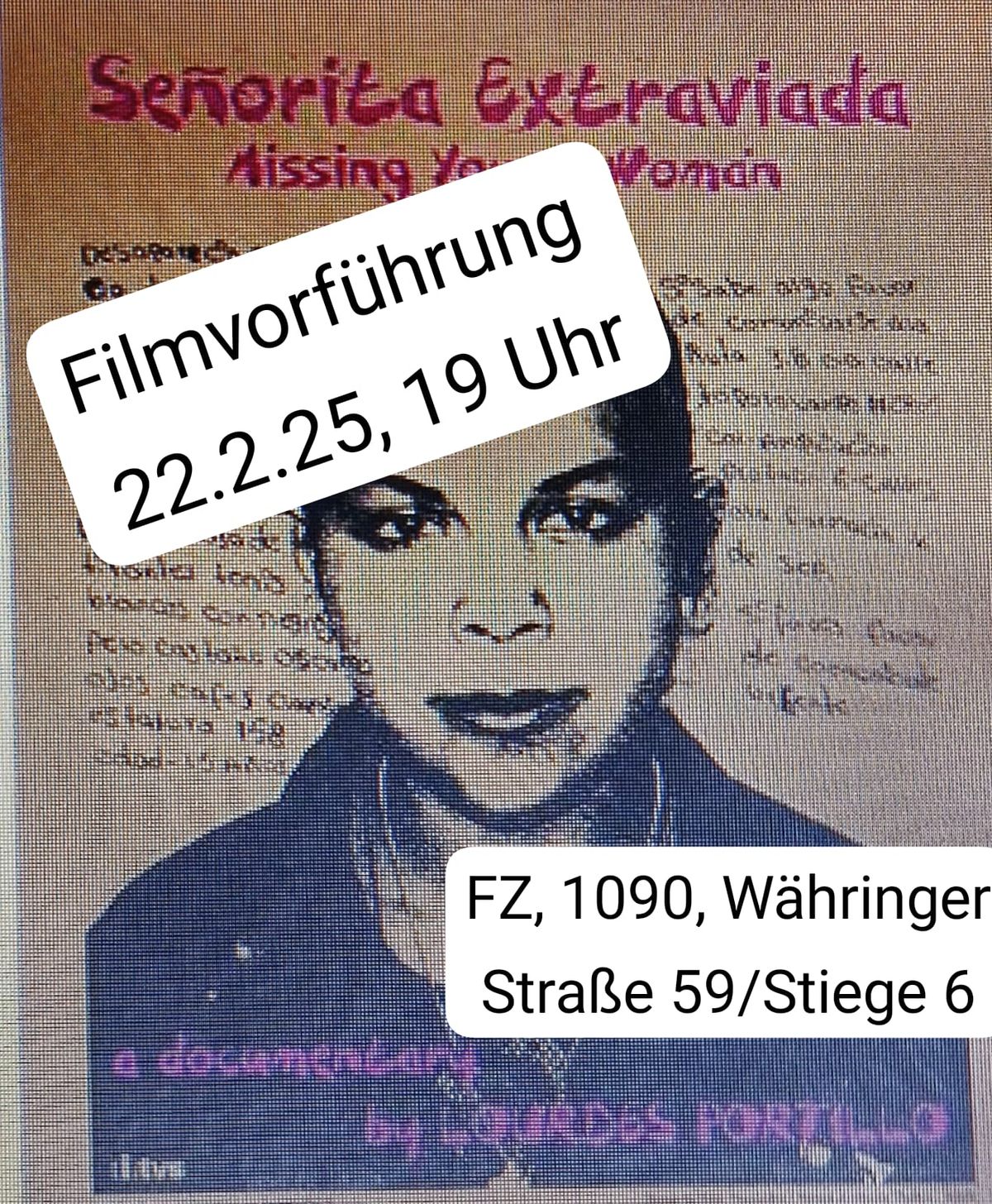 FZ-Bar: Filmvorf\u00fchrung: \u201eSenorita extraviada\u201c (Junge Frau vermisst). Von Lourdes Portillo