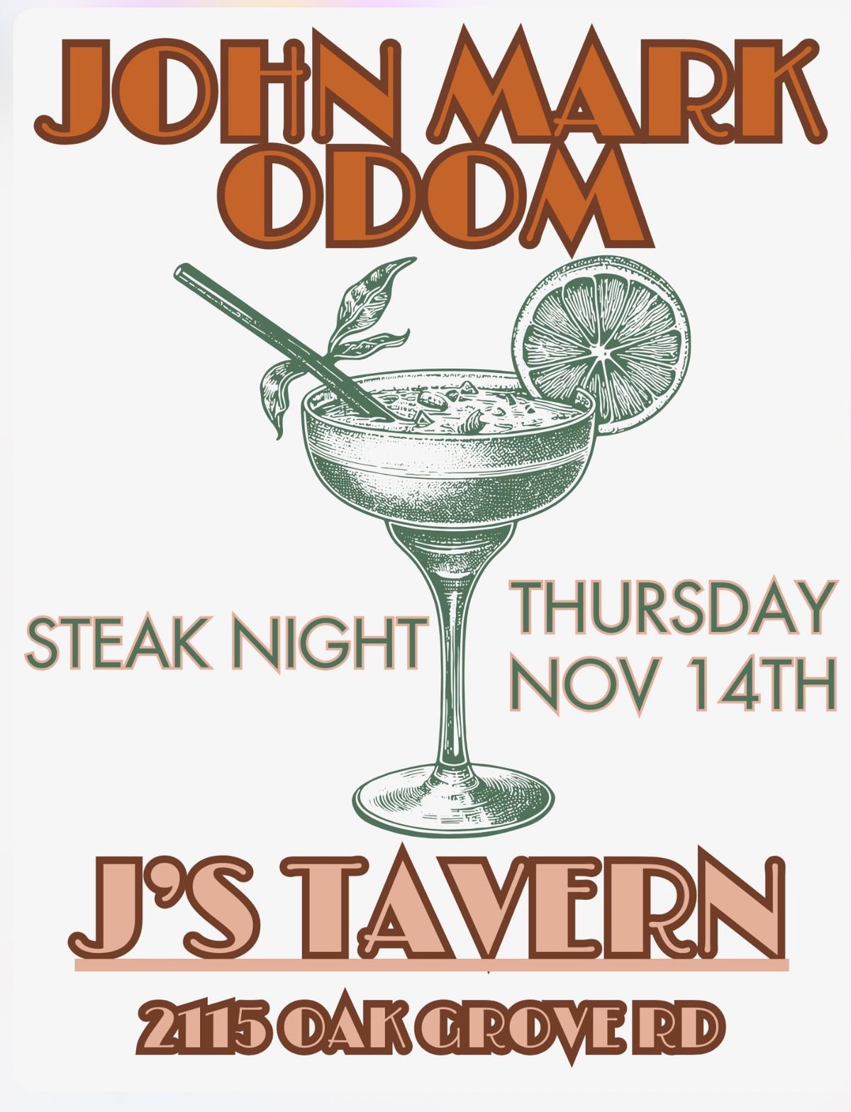 John Mark Odom for Thursday Steak Night