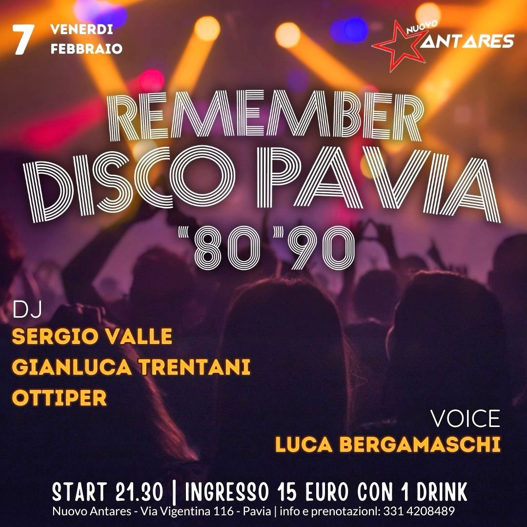 REMEMBER DISCO PAVIA '80'90