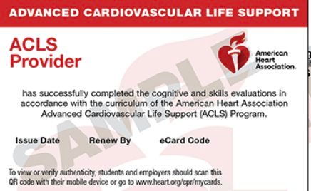 AHA ACLS Re-Certification 