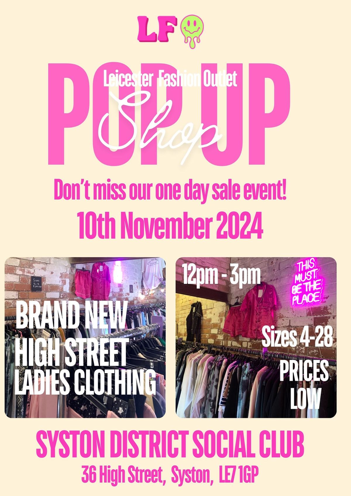 Ladies clothing pop up shop SYSTON