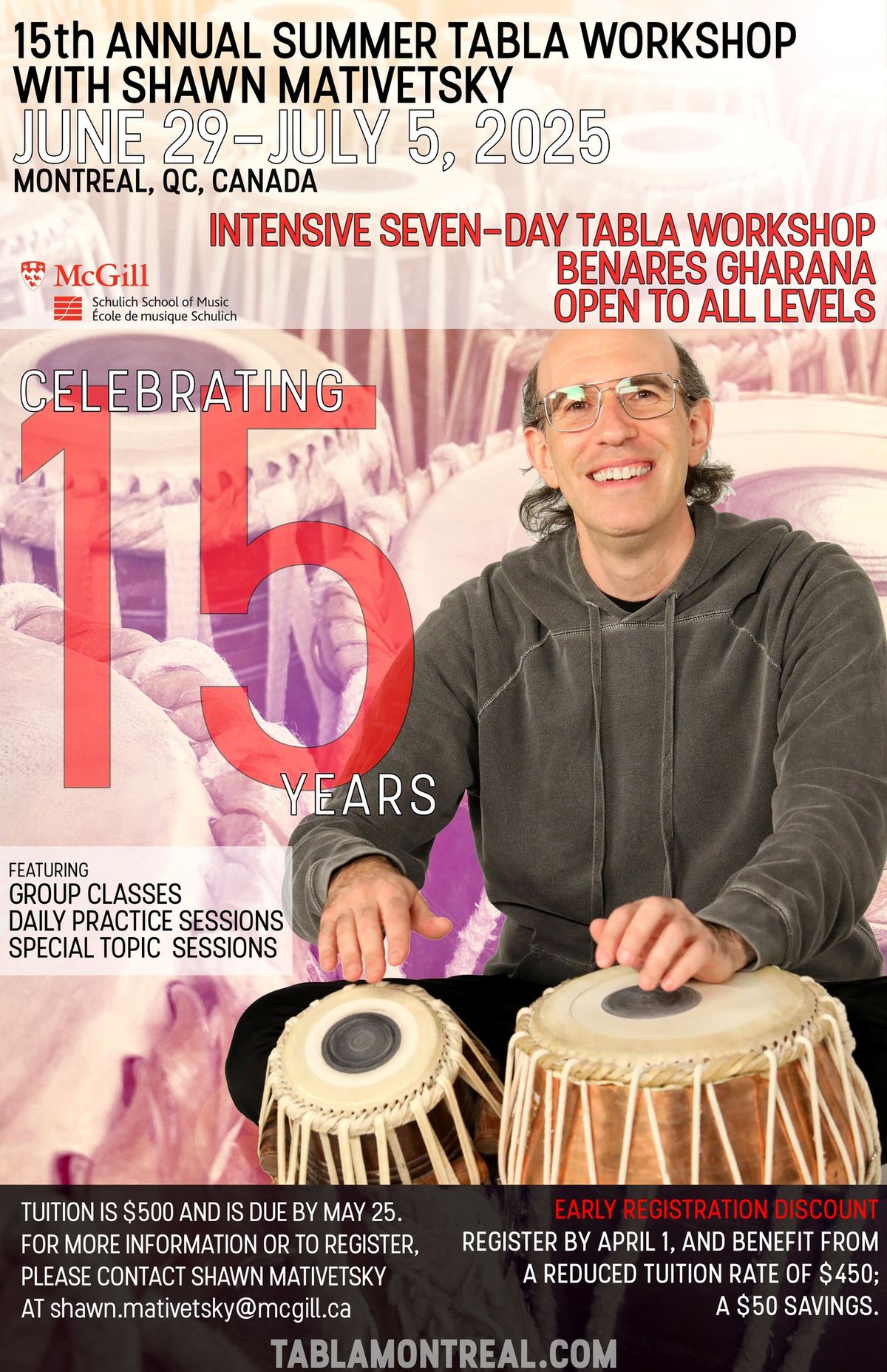 15th Annual Summer Tabla Workshop with Shawn Mativetsky