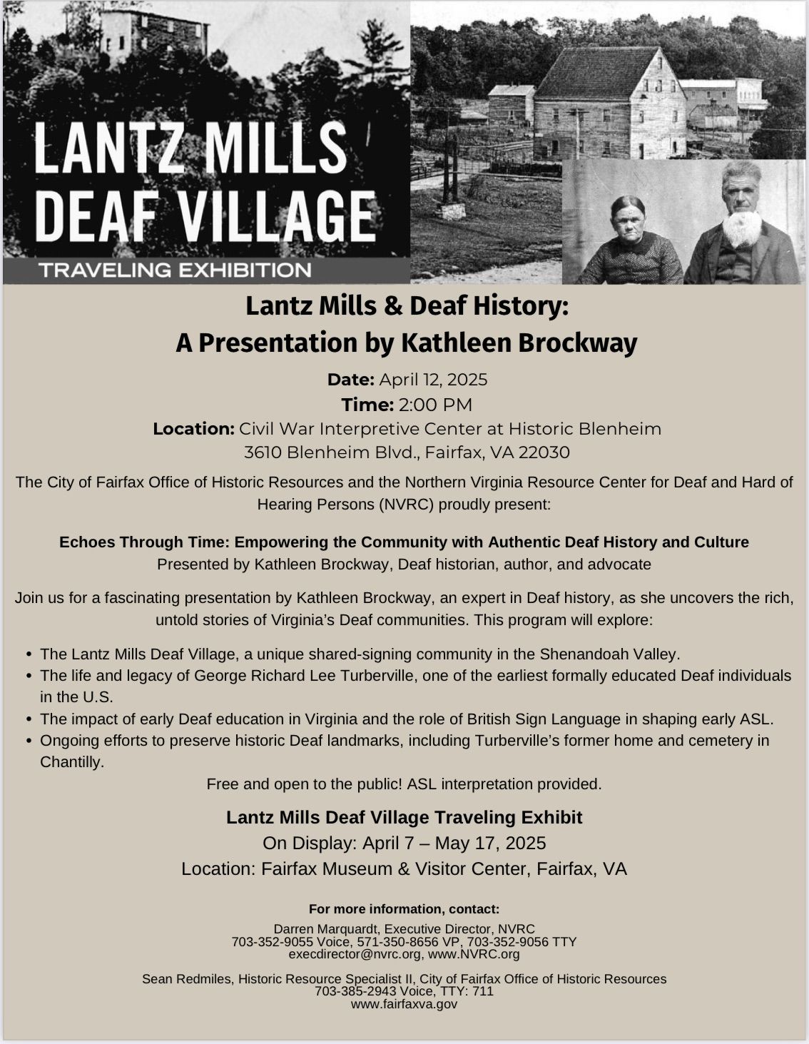 Lantz Mill and Deaf History; A Presentation by Kathleen Brockway