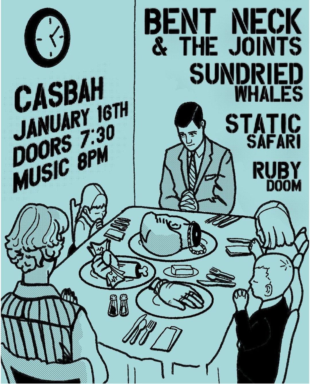 STATIC SAFARI LP Release + Bent Neck & The Joints, Sundried Whales, Ruby Doom \/ THUR JAN 16 @ CASBAH