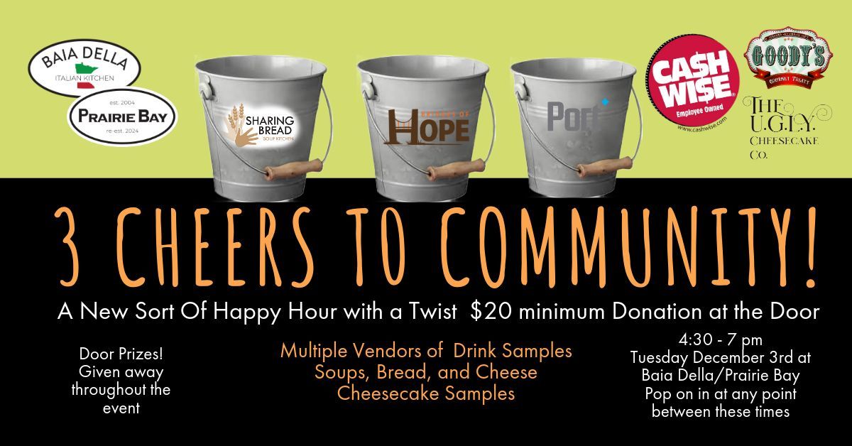 3 Cheers To Community - A Happy Hour Experience With A Twist