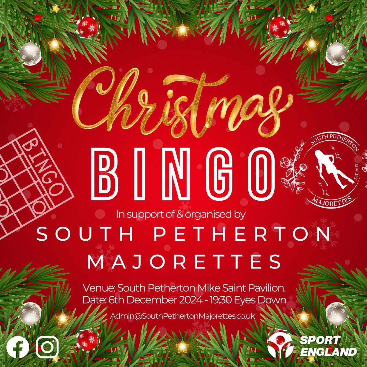 \ud83c\udf84South Petherton Majorettes 2024 Festive Bingo! 