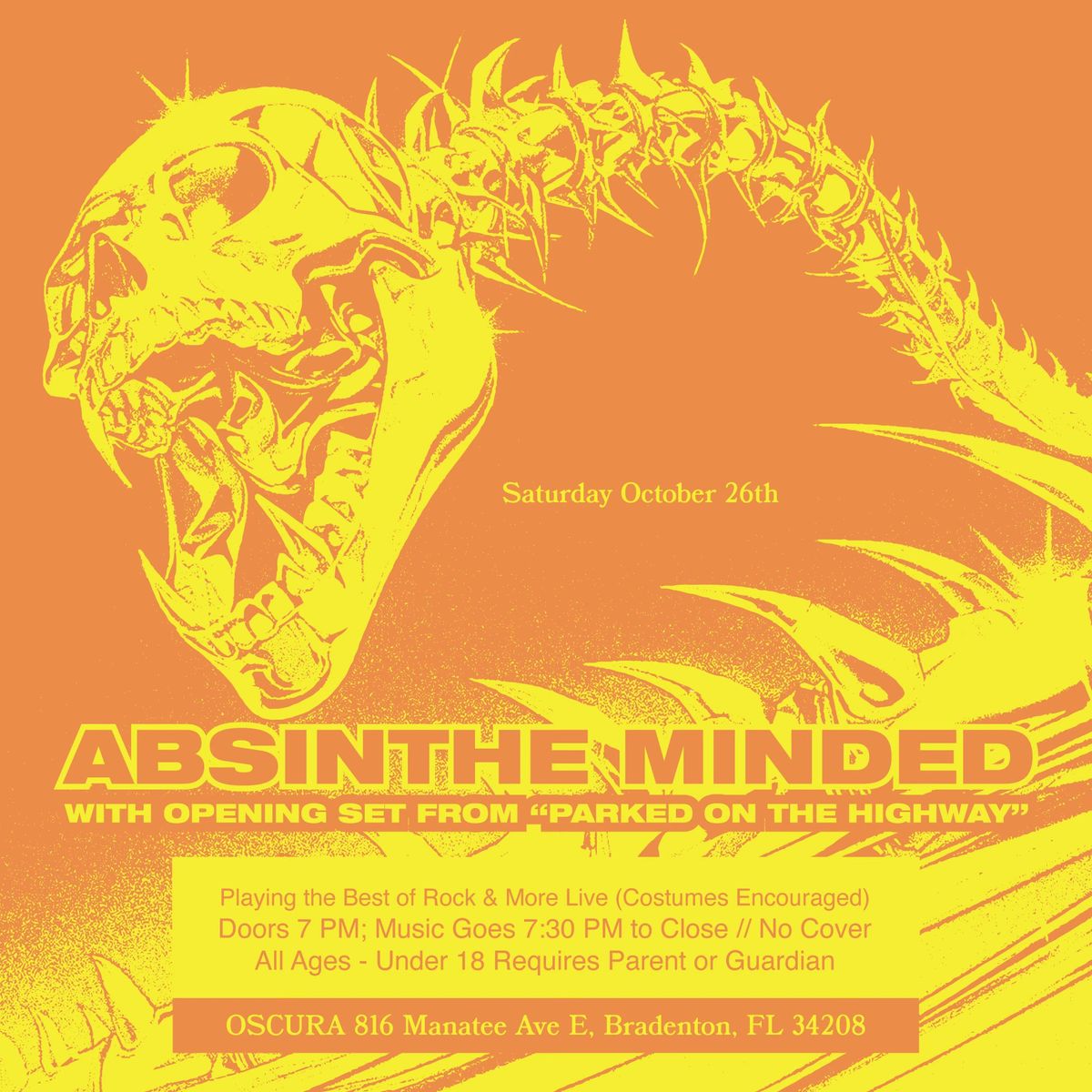 Oscura Presents - Absinthe Minded: Playing the best Classic & Modern Rock Live