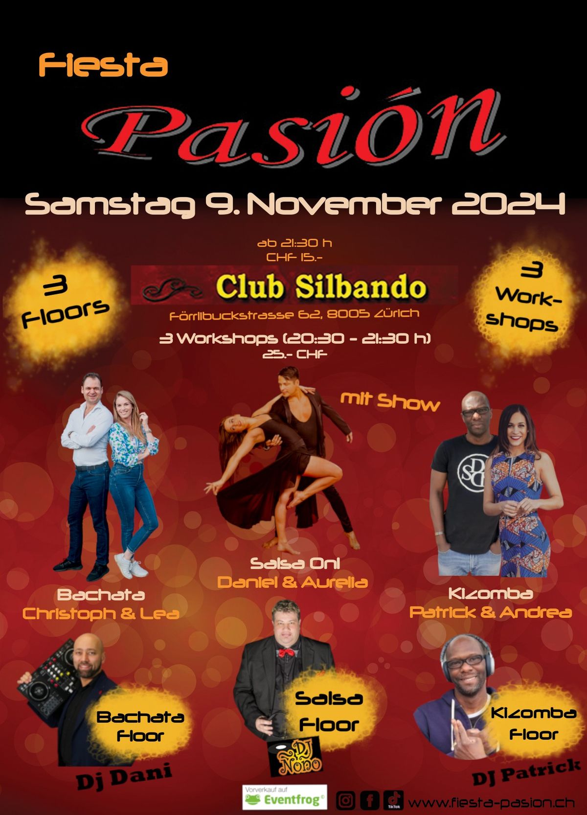 Fiesta Pasi\u00f3n- 3 Workshops und 3 Floors