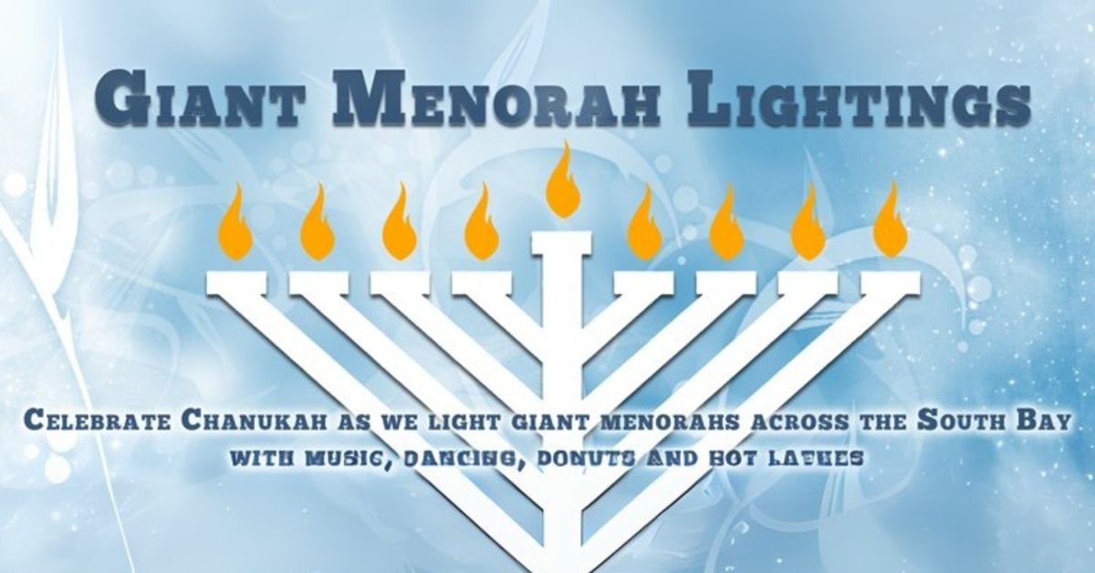 Giant Menorah Lighting Ceremony at Metlox Plaza, Manhattan Beach