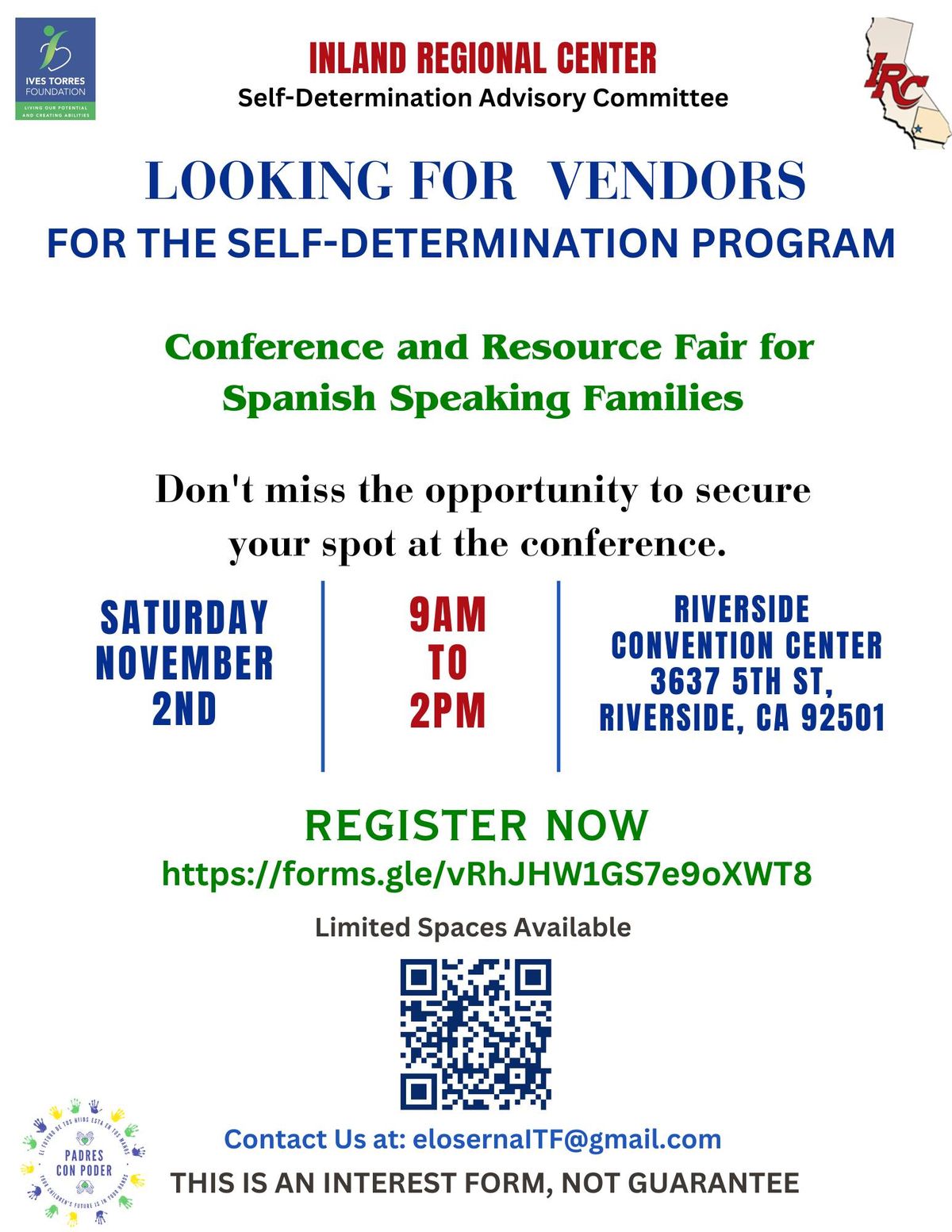 SELF-DETERMINATION CONFERENCE LOOKING FOR VENDORS