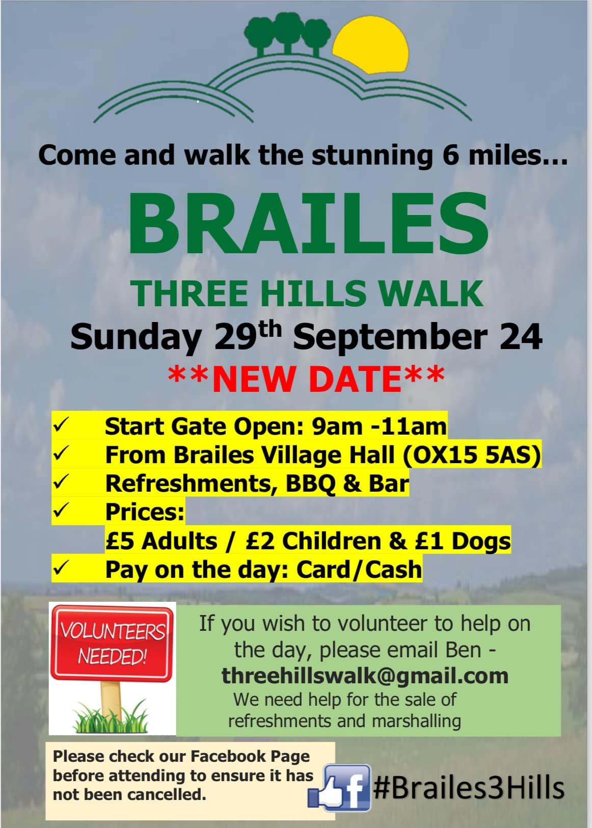 Brailes 3 Hills Walk September 2024 - Revised date 