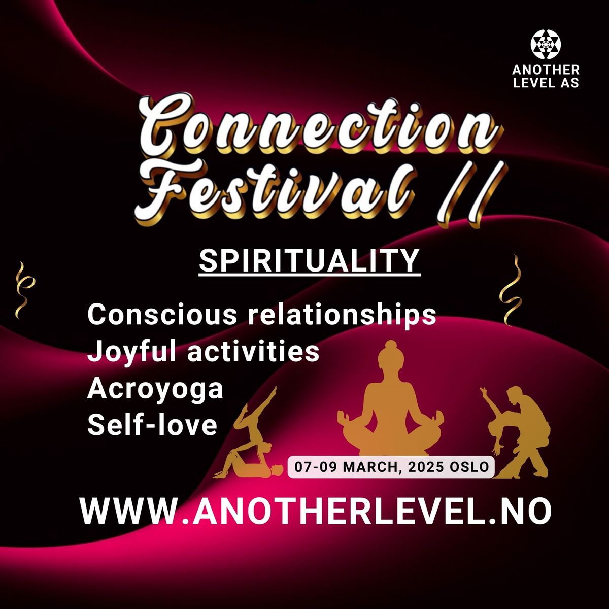 Another Level - Connection festival II. Spirituality, Acroyoga, Joyful Activities, Oslo, Norway.