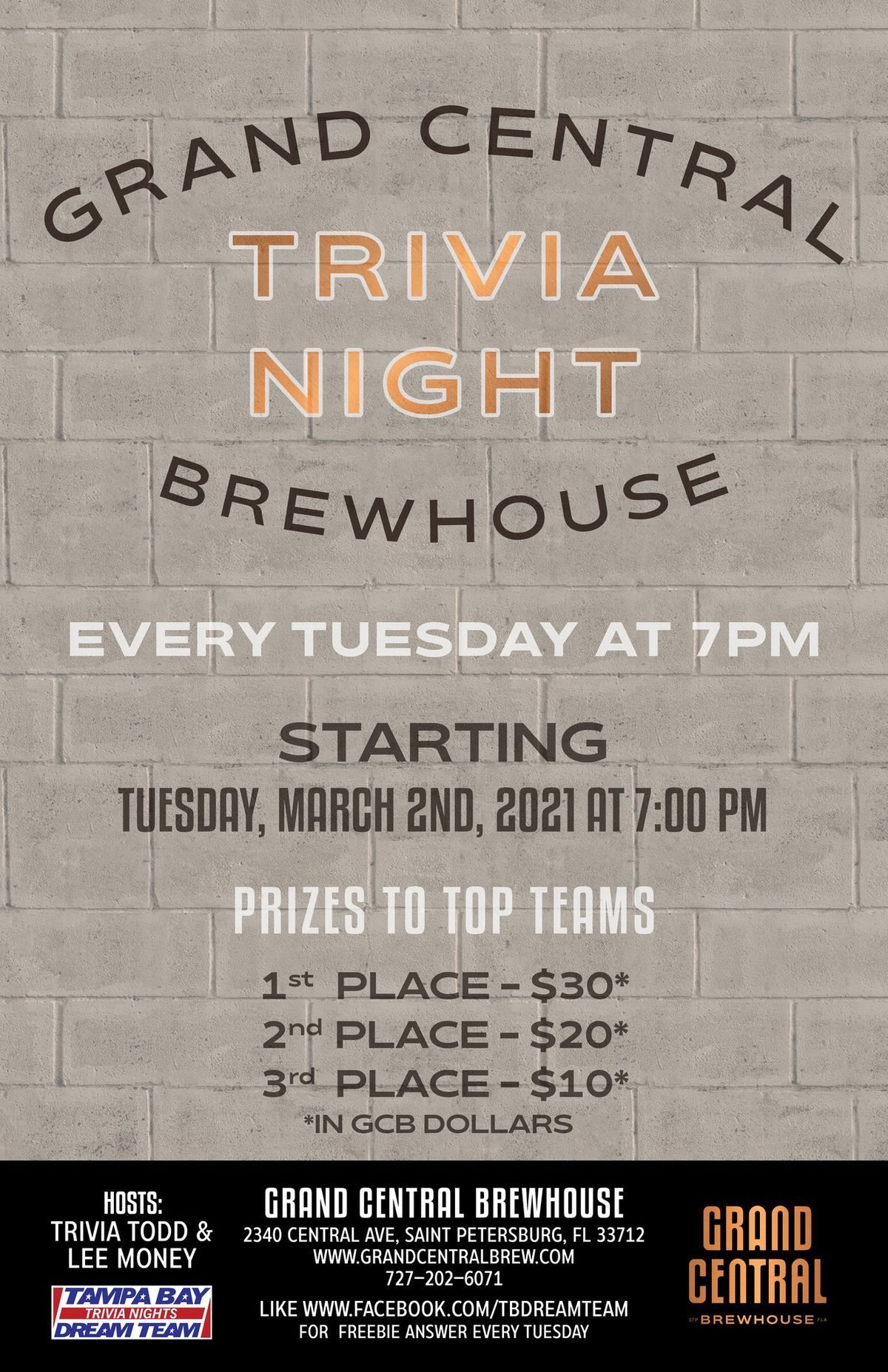 Trivia Night @ Grand Central Brewhouse