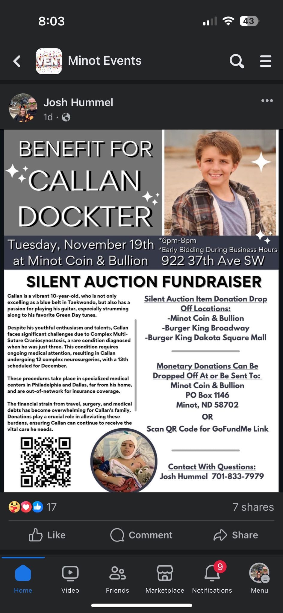 Callan Dockter Benefit