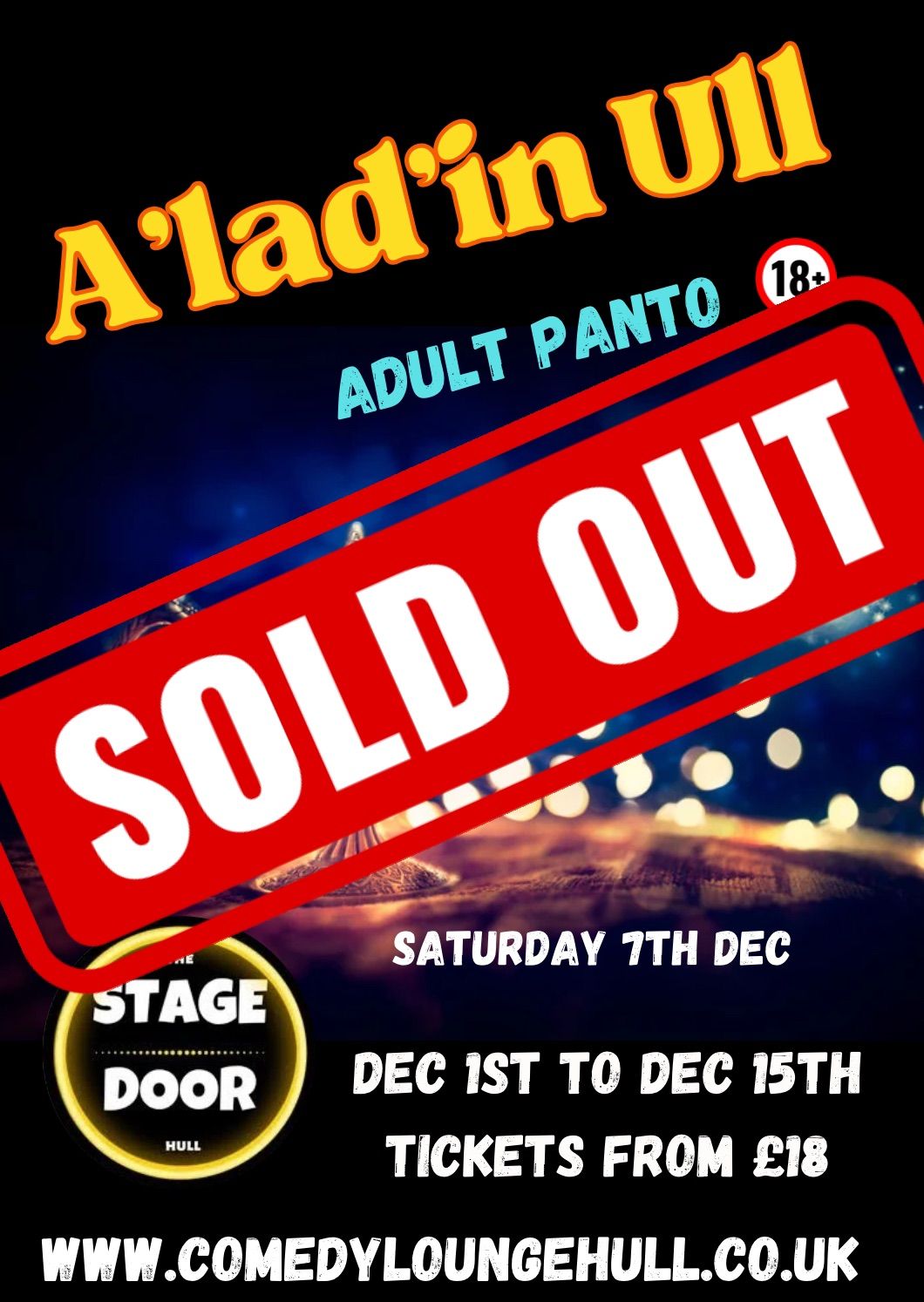 A\u2019lad\u2019in Ull Adult Panto Saturday 14th Dec