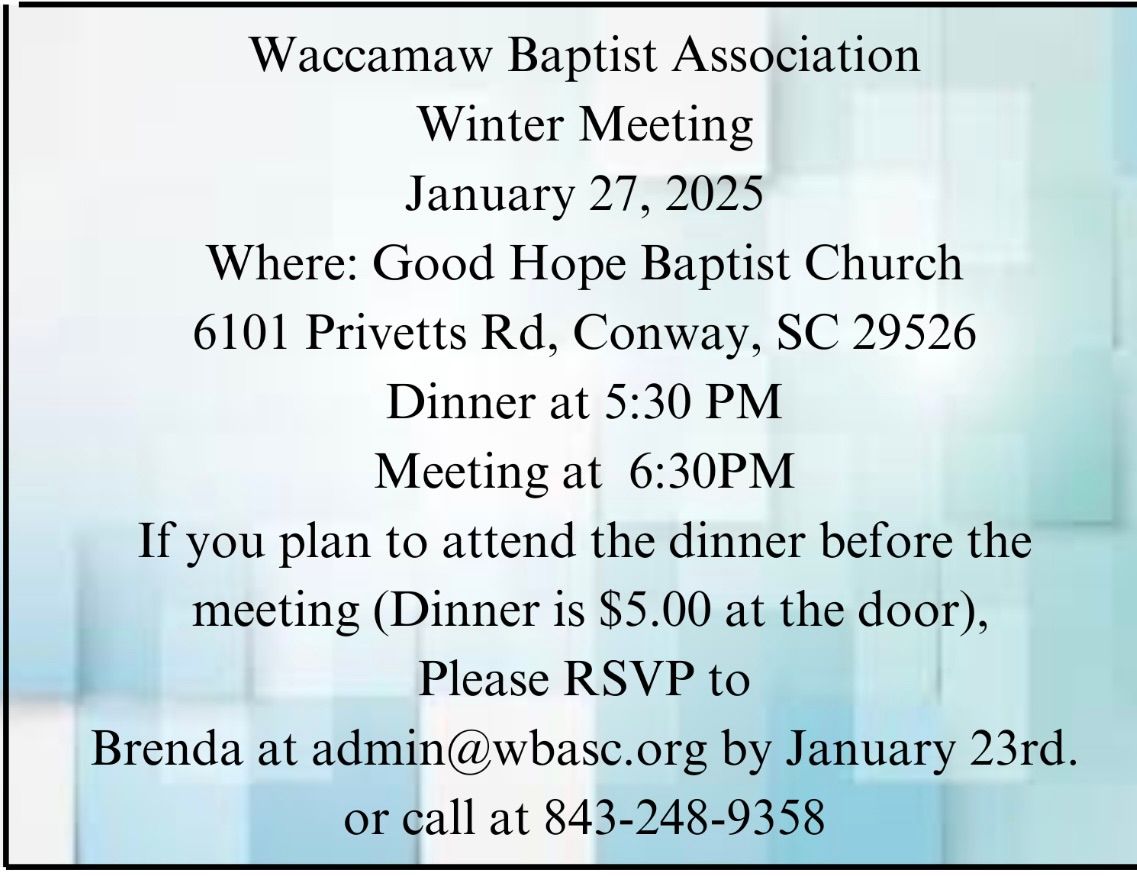 Waccamaw Baptist Association Winter Meeting