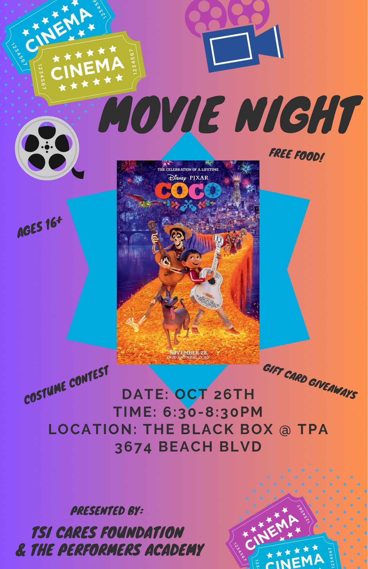 TSI Cares Foundation & The Performers Academy Present: Teen Movie Night!