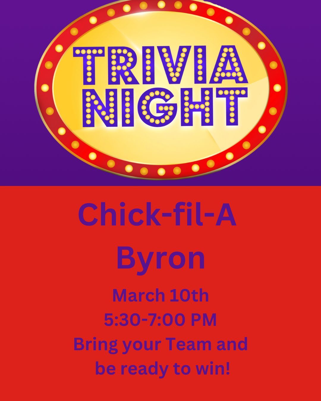 Byron Chick-fil-A Trivia Night