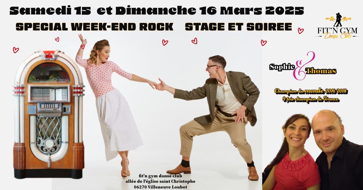 WEEK-END SPECIAL ROCK  STAGE & SOIREE DANSANTE AVEC THOMAS ET SOPHIE AU FIT'N GYM DANSE CLUB