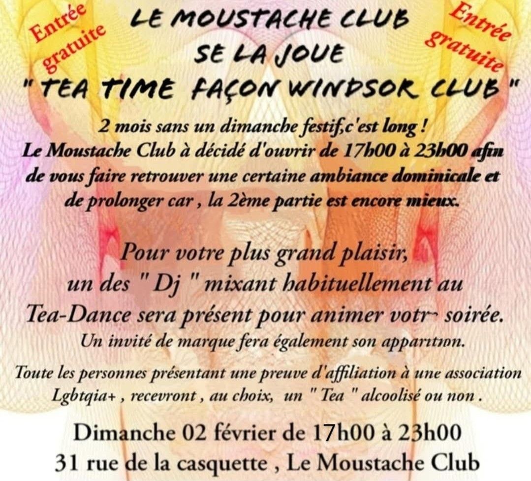 Le Moustache Club se la joue Tea Time fa\u00e7on Windsor Club. 