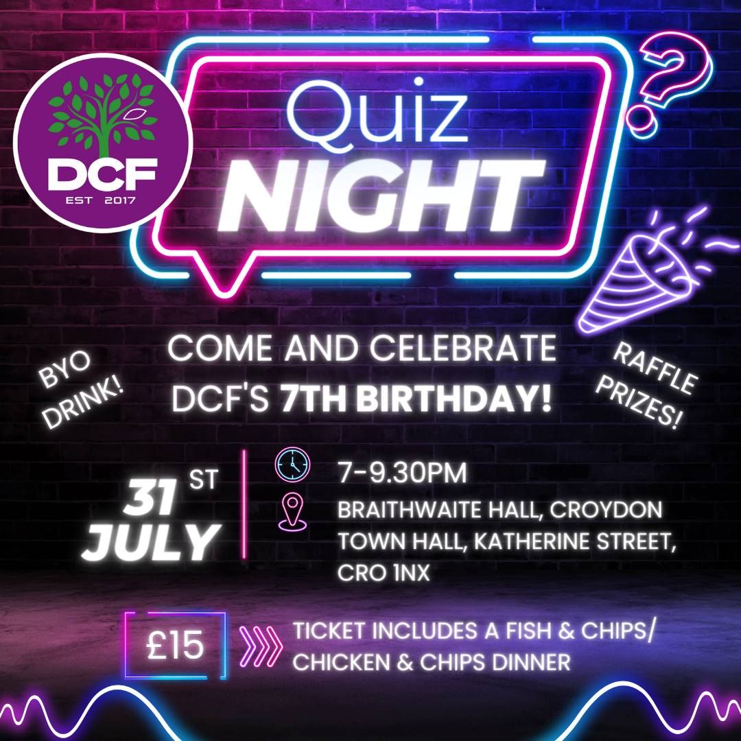 DCF Quiz Night Fundraiser at Braithwaite Hall, Croydon