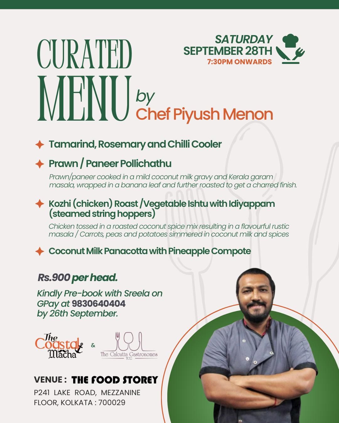 A Curated Culinary Experience by Chef Piyush Menon at The Food Storey