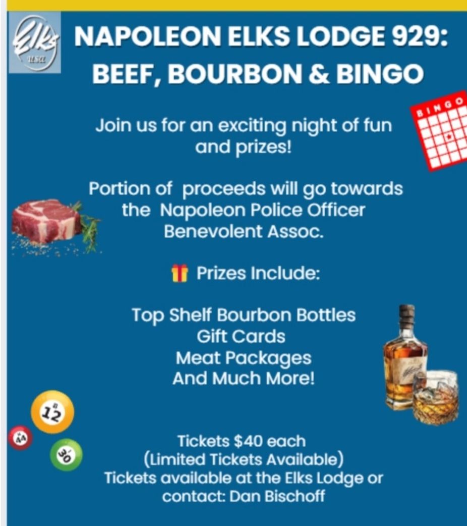 Napoleon Elks Lodge Beef, Bourbon & Bingo