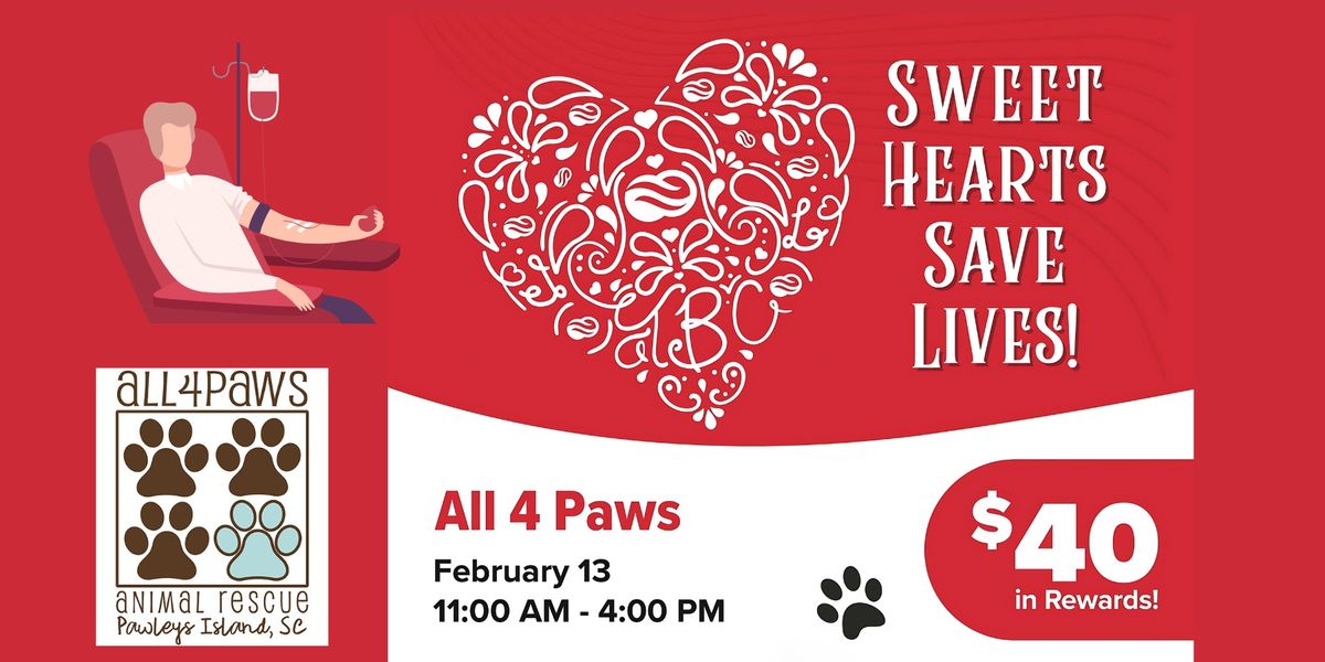 Community Blood Drive at All4Paws!