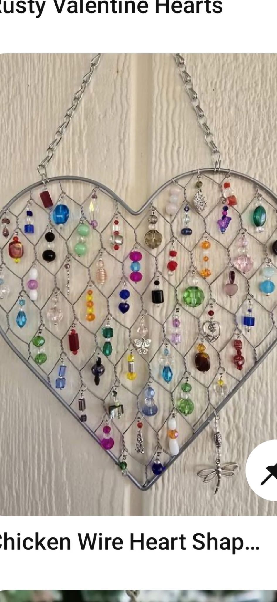 $45  heart shaped chicken wire bead workshop