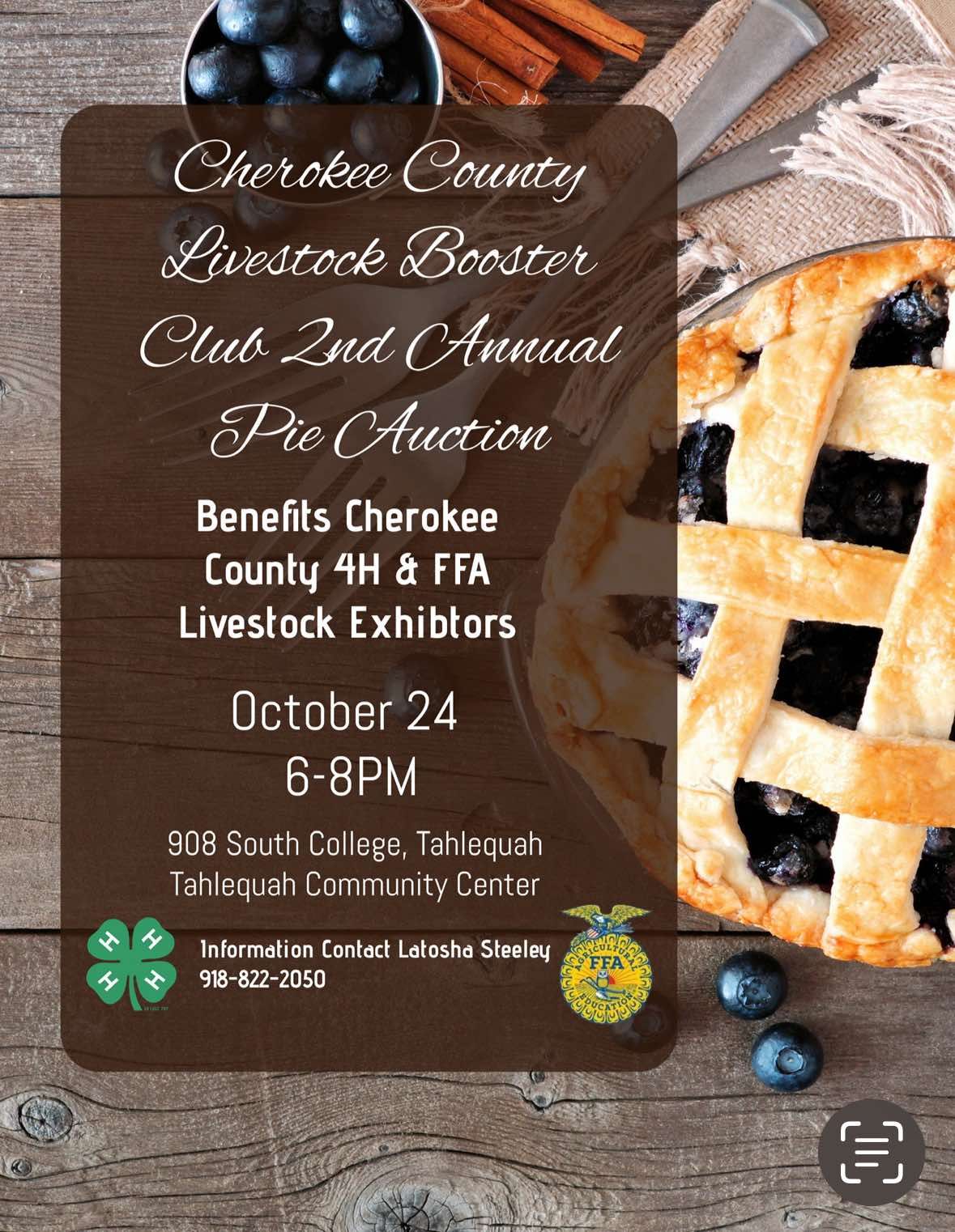 Cherokee County Livestock Booster Club 2nd Annual Pie Auction