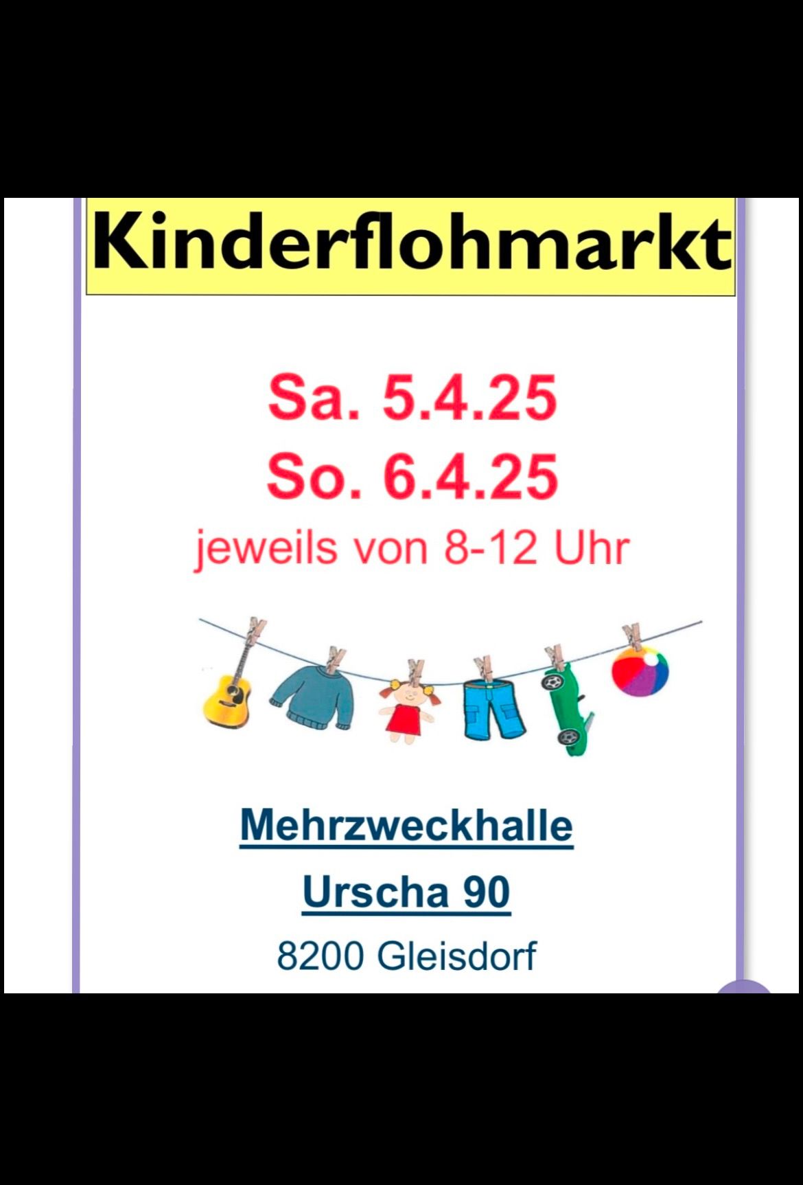 Kinderflohmarkt Mehrzweckhalle Urscha 