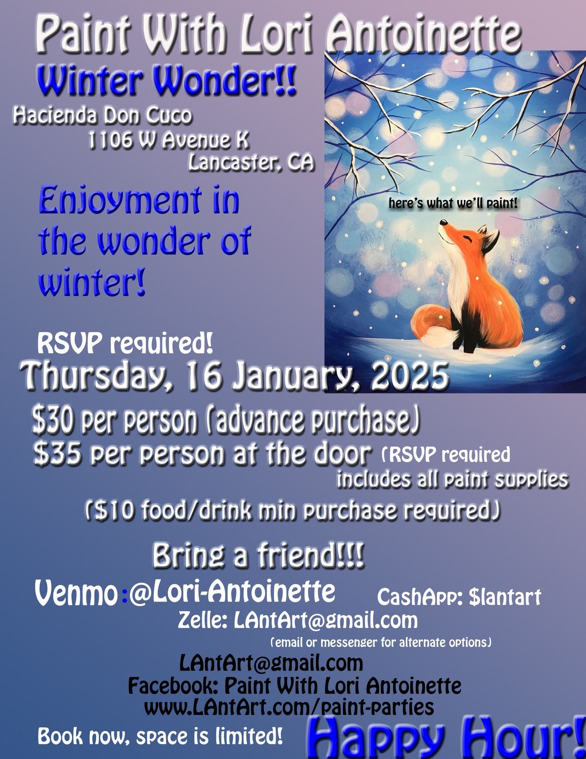 Winter Wonder!  Paint with Lori Antoinette at Don Cuco